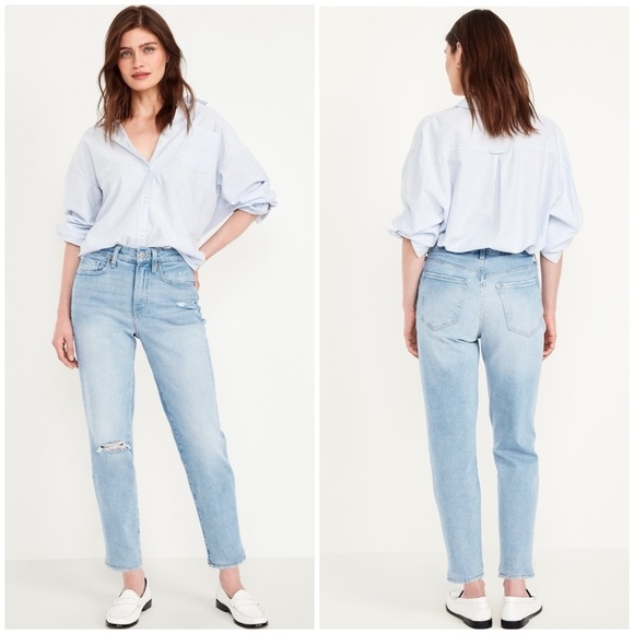 Old Navy Denim - OLD NAVY High-Waisted OG Straight Ankle Jeans In Light Dip